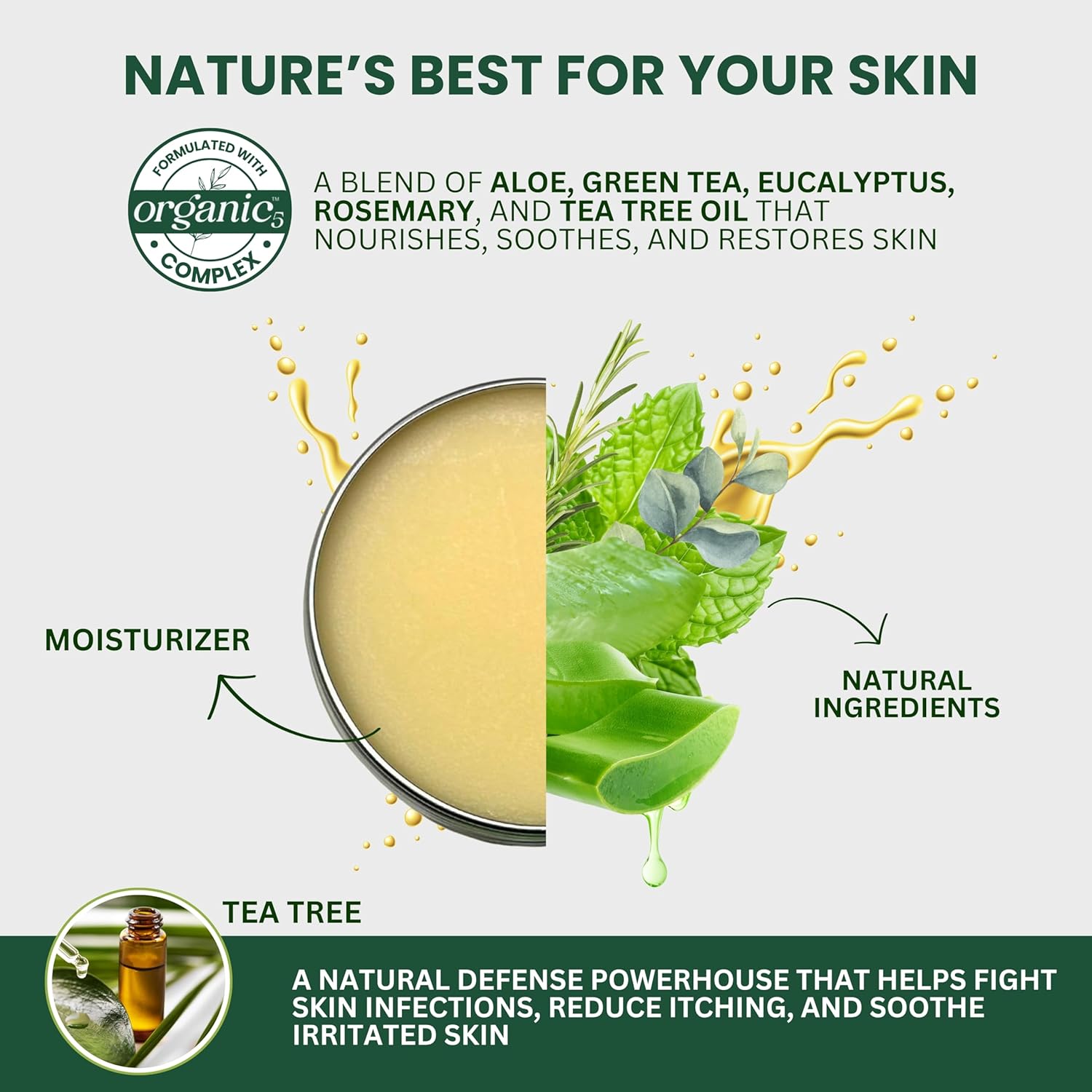 KESMEDIK Tea Tree Oil Balm for Skin, Soothes Itching, Rashes & Dry Skin, Antifungal Defense for Athlete’s Foot, Jock Itch, Chafing, Bug Bites & Eczema, Natural, Effective & Safe for All Ages - Image 5