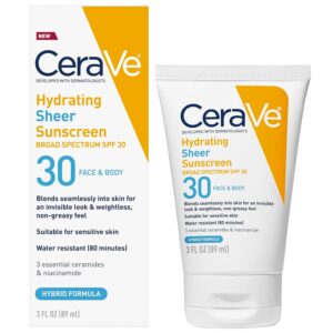 CeraVe Hydrating Sheer Sunscreen SP...