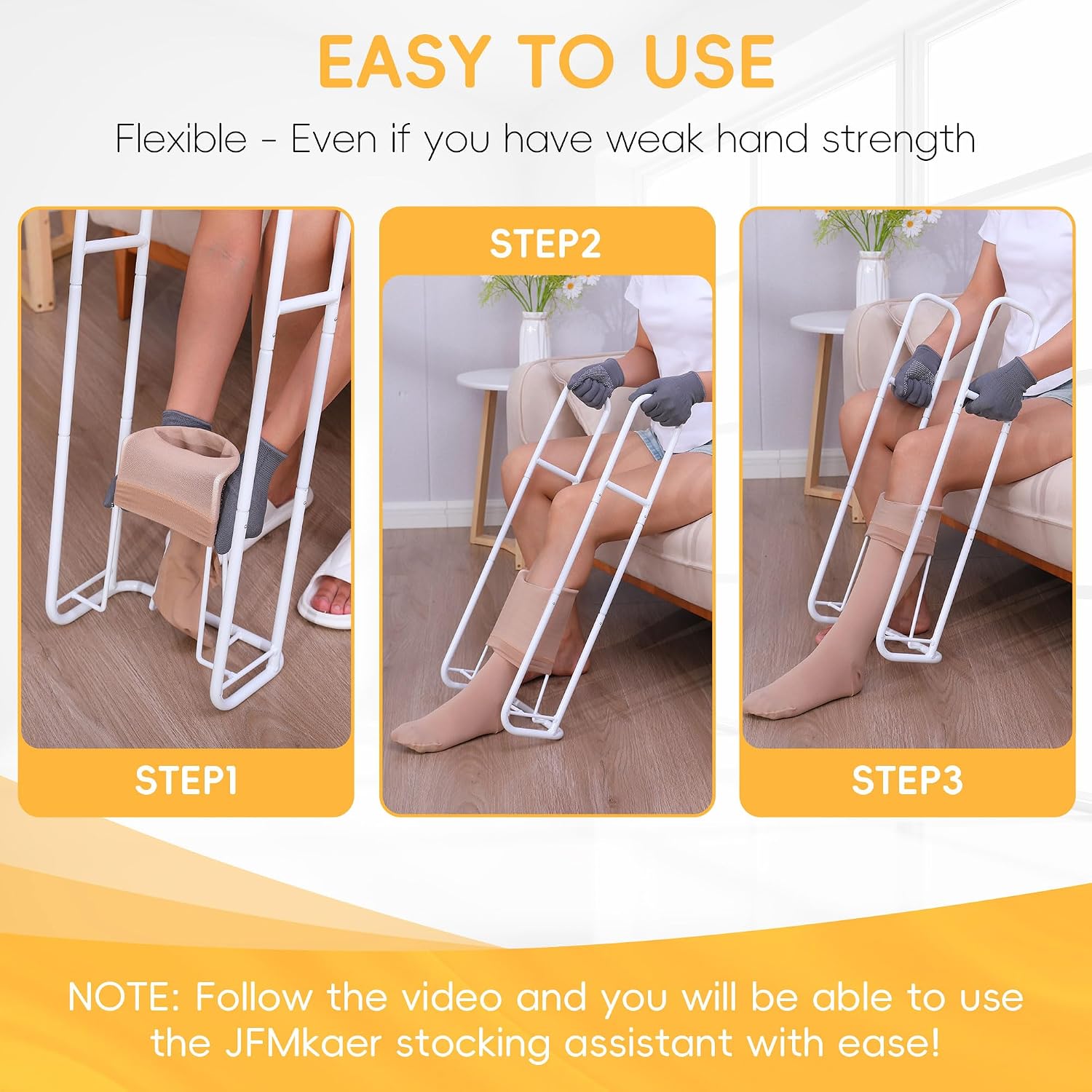 Upgraded Extra-Large Compression Sock Aid Device - Sock Aids for Compression Stocking - Helper Device for Putting on Hosiery - 14 in or More - Image 2