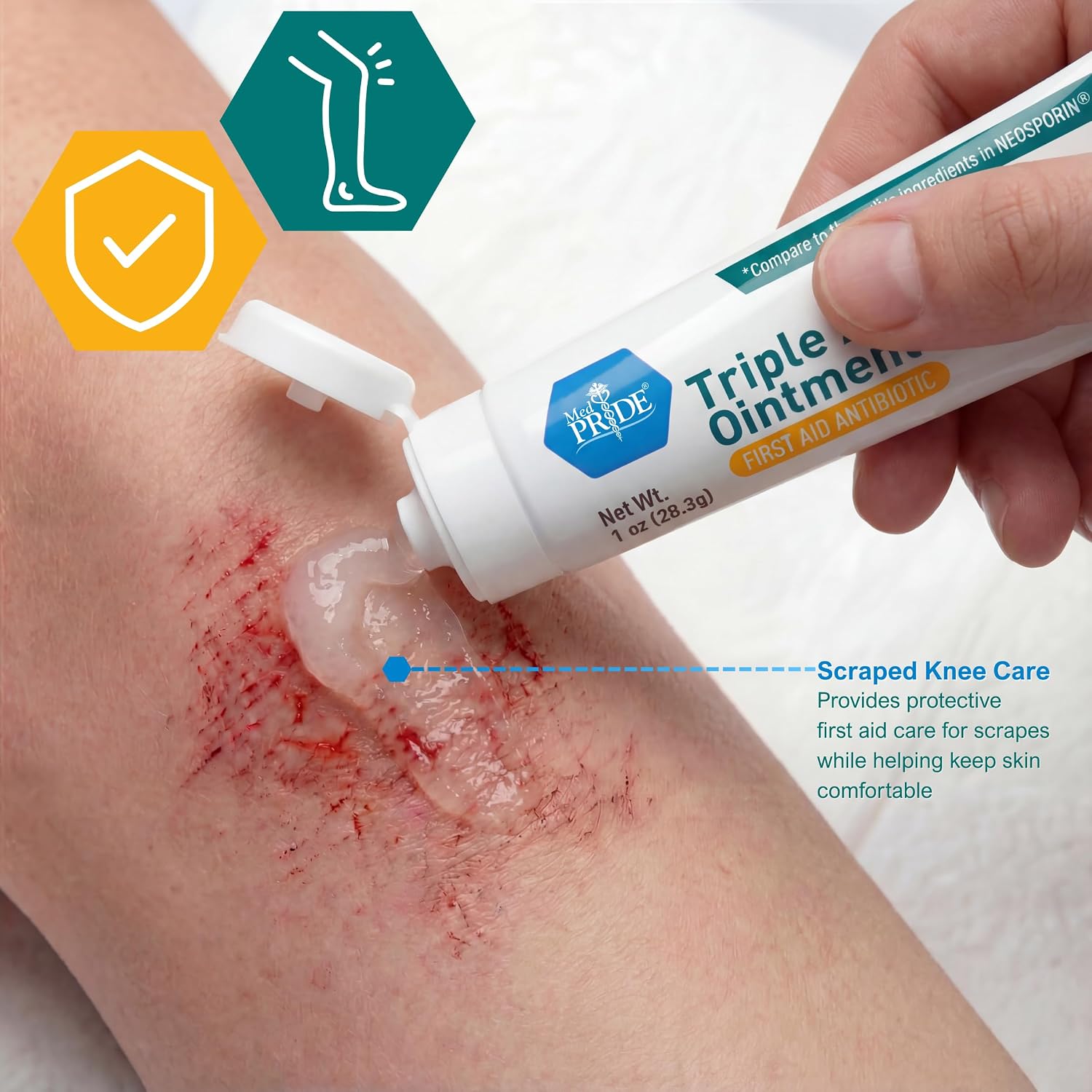 MED Pride Triple Antibiotic Ointment, First Aid Cream, 1 oz Tubes, 4-Pack - Image 5