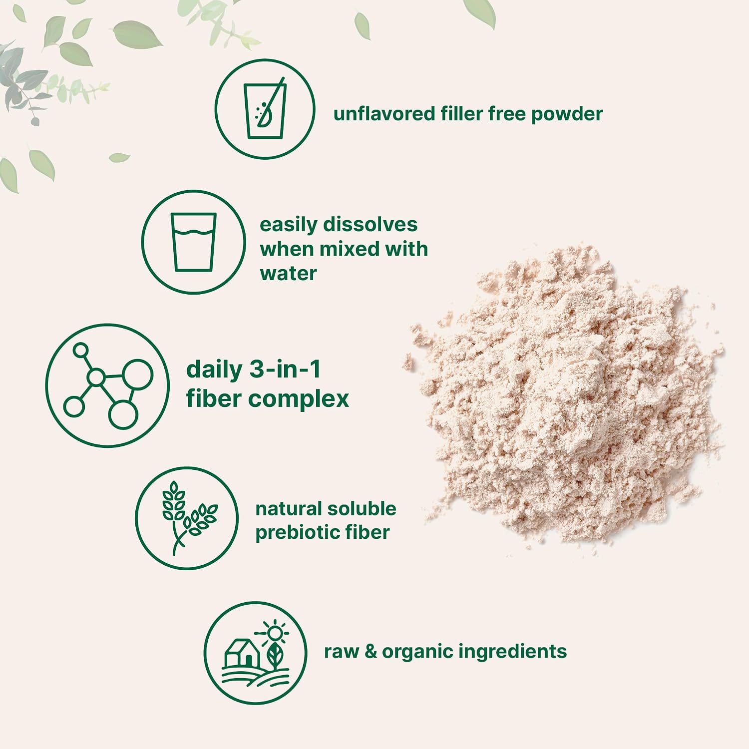 Micro Ingredients Organic Triple Fiber Powder, 2lb | Natural Prebiotic to Support Digestive & Gut Health | Soluble, Easily Digestible | Unflavored, Vegan - Image 4