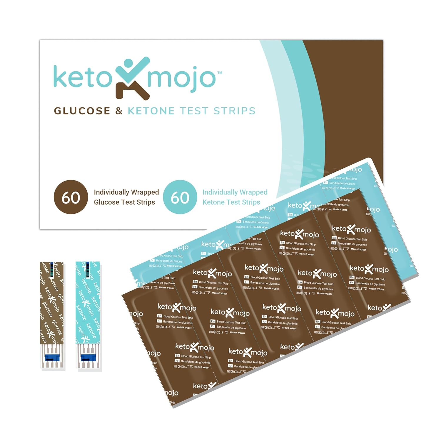 KETO-MOJO GK+ Glucose & Ketone Meter Kit, 140 Strips, Keto Diabetes - Image 3