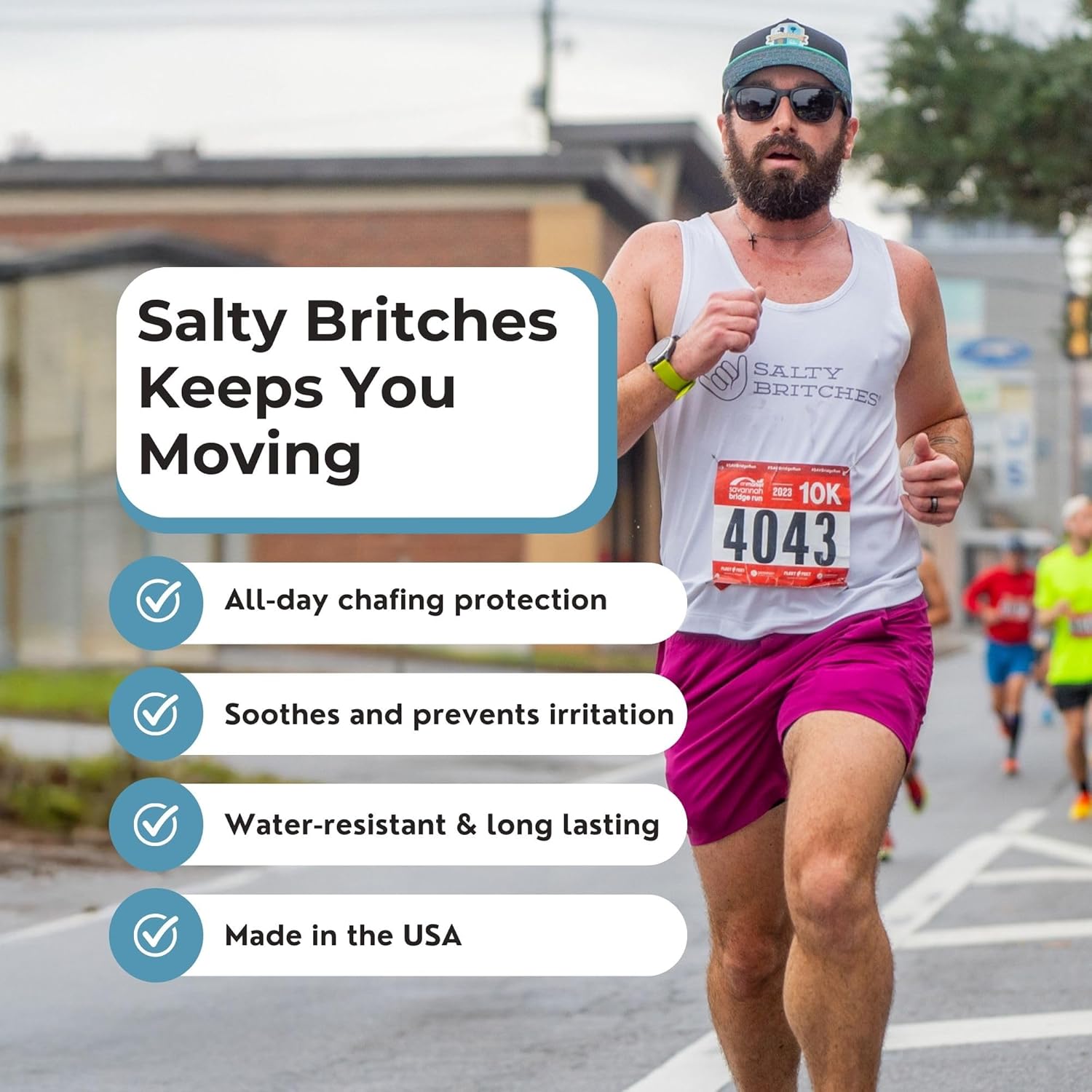 Salty Britches Waterproof Anti Chafing Ointment, Chafing Gel, Half Marathon Essentials, Anti-Chafe, Military Gear Essential, Running Essentials, Gifts for Runners - Rose Scented - 1pk - Image 2