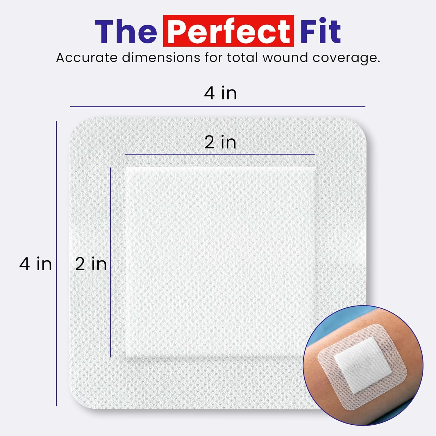 HEALQU Island Dressing - 4"x4", 30 Count - Bordered Gauze Sterile Individually Wrapped Gauze Pads, Water-Resistant, Non-Woven Backing - Soft and Breathable Wound Dressing for First Aid and Medical | Water-Resistant, Latex-Free, High Absorbent, Adhesive Border, Non-Stick Center, Breathable Pad - Image 3