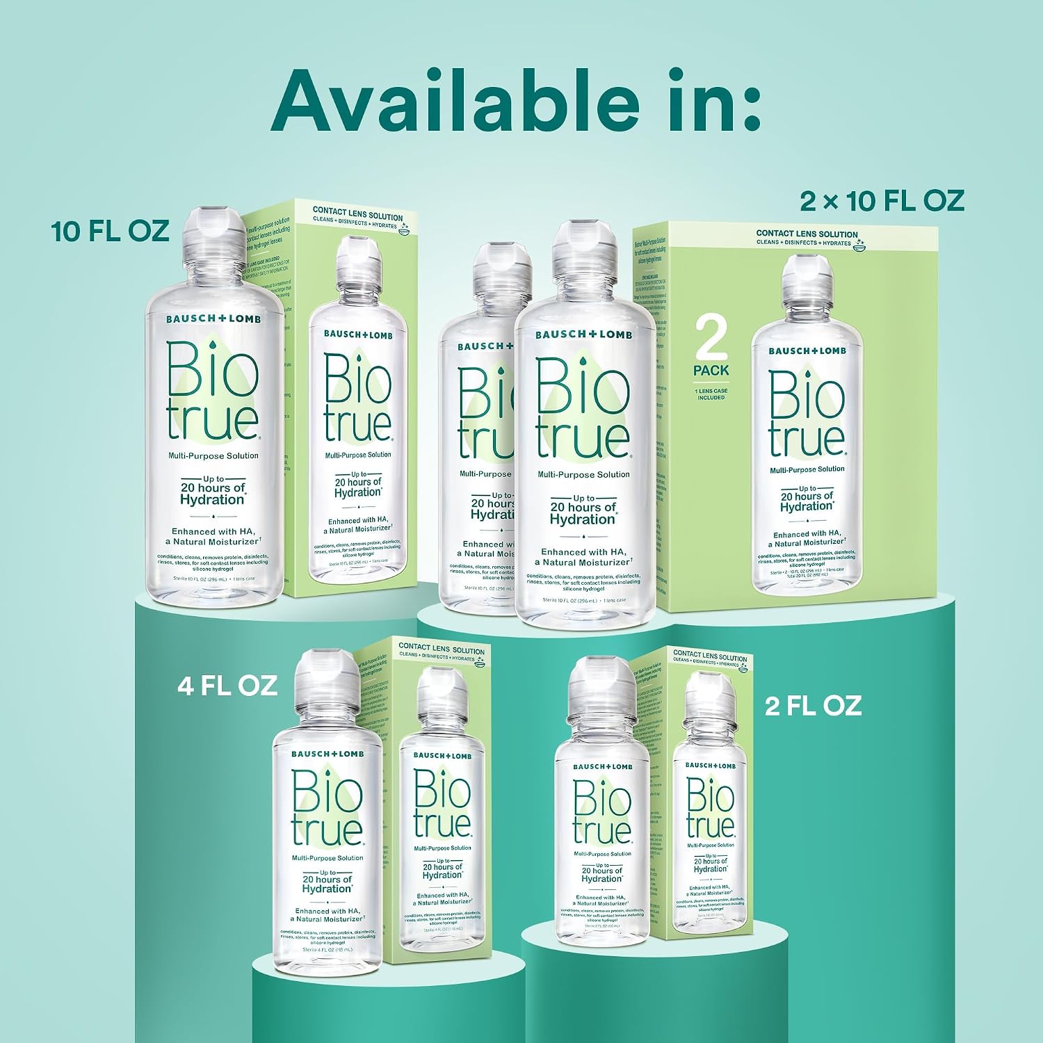 Biotrue Contact Solution, Multi-Purpose Solution with Lens Case, Cleans, Conditions, Hydrates, Disinfects, Removes Protein, Dirt & Debris, Contact Lens Cleaner & Storage, 10 Fl Oz (Pack of 2) - Image 7
