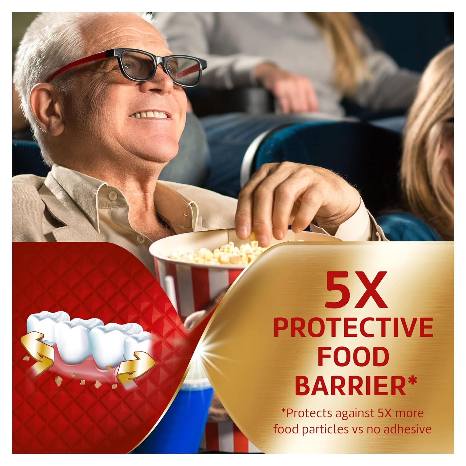 Poligrip Power Max Power Hold plus Seal Denture Adhesive Cream, Denture Cream for Secure Hold and Food Seal, Flavor Free - 2.2 oz - Image 3