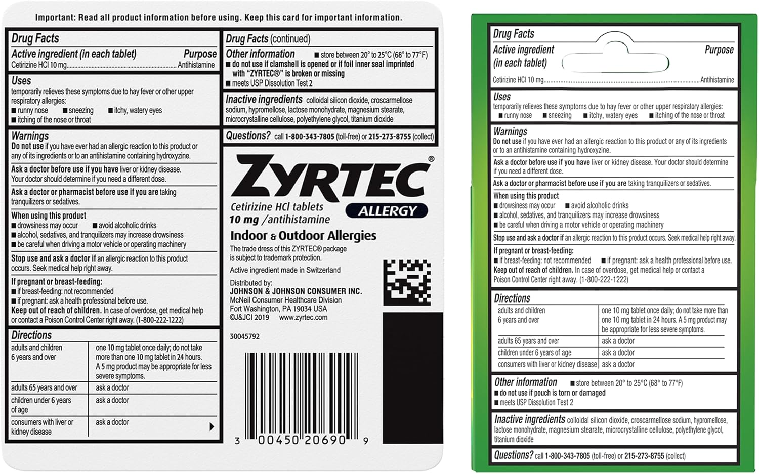 Zyrtec 24-Hour Allergy Relief Tablets, 90-Ct Size Plus 3x1-Ct Packs | 10 mg Cetirizine HCl, Allergy Medicine, For Symptoms like Runny Nose, Sneezing, Itchy & Watery Eyes & Itchy Nose or Throat - Image 9