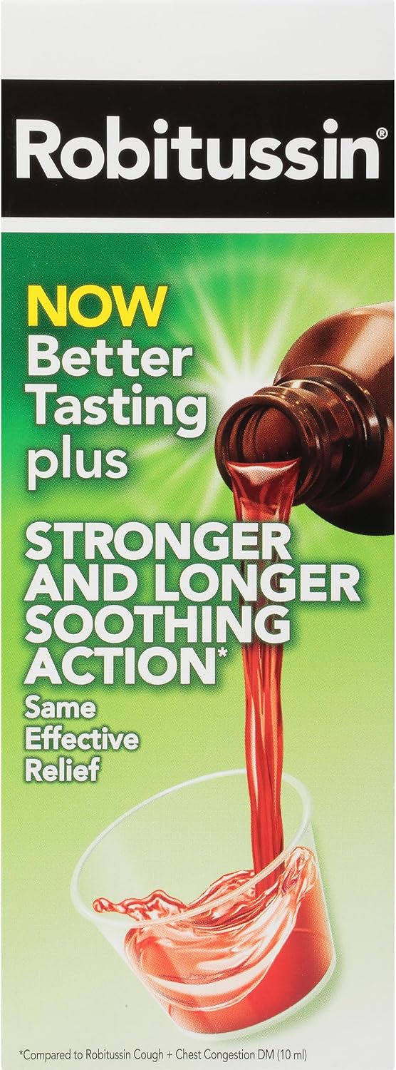 Robitussin DM Cough and Chest Congestion, Raspberry, 8 fl oz | Adult Cough Suppressant and Expectorant, Cough Plus Chest Congestion, Thins and Loosens Mucus, Fast and Effective Relief - Image 10
