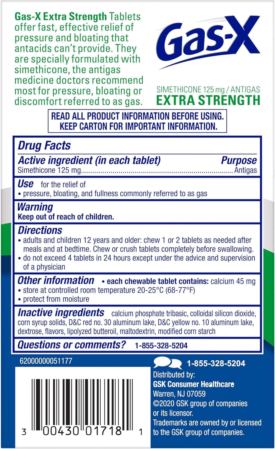 Gas-X Extra Strength Chewable Tablets, Gas Relief, Peppermint Crème, 18 Ct | Simethicone 125mg Extra Strength Chewable Tablets, Fast Gas and Bloating Relief, GLP-1 Support - Image 10