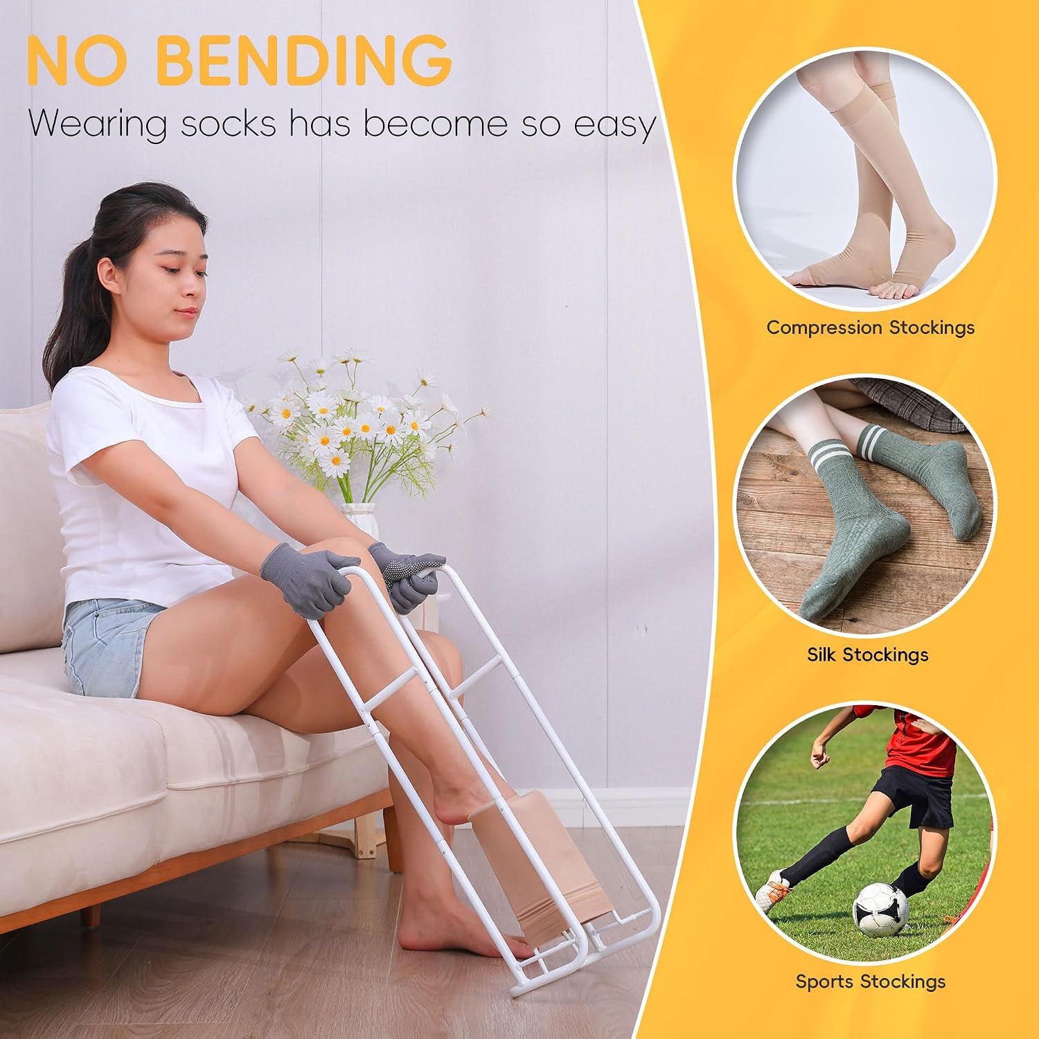 Upgraded Extra-Large Compression Sock Aid Device - Sock Aids for Compression Stocking - Helper Device for Putting on Hosiery - 14 in or More - Image 5