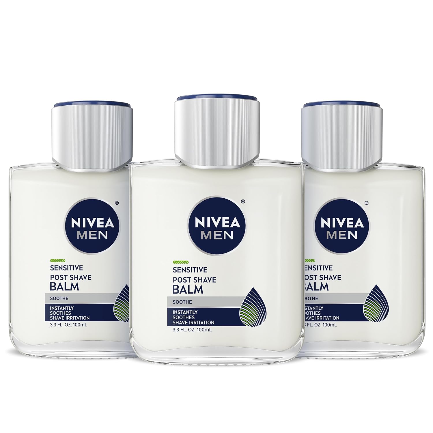 NIVEA MEN Sensitive Post Shave Balm, Alcohol Free, Multipack, 3 x 3.3 FL OZ | Alcohol Free After Shave Balm for Men with Sensitive Skin, VitaminPro Complex, Soothes Shave Irritation, Fast Absorbing - Image 12
