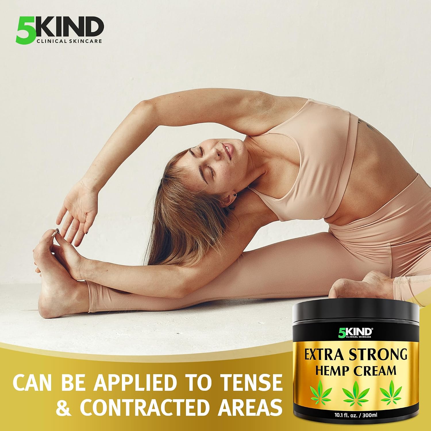 5Kind Extra Strong Hemp Cream 10.1 fl oz - Maximum Strength | Natural Topical Cream - Muscle Rub for Lower Back, Joints, Neck, Knees, Shoulders - Image 6