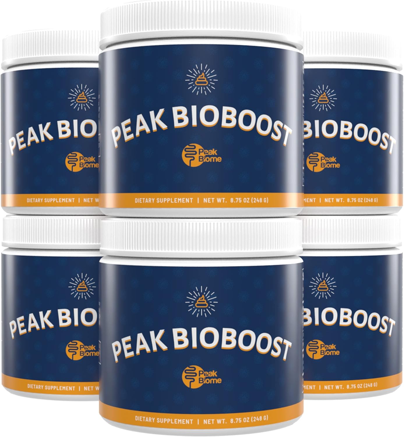 Peak BioBoost - Prebiotic Fiber Supplement for Gut Health - Easy to Dissolve Unflavored Fiber Powder - Non-GMO - No Gluten, Soy or Dairy - 6-Month Supply - 180 Servings, 6 Packs
