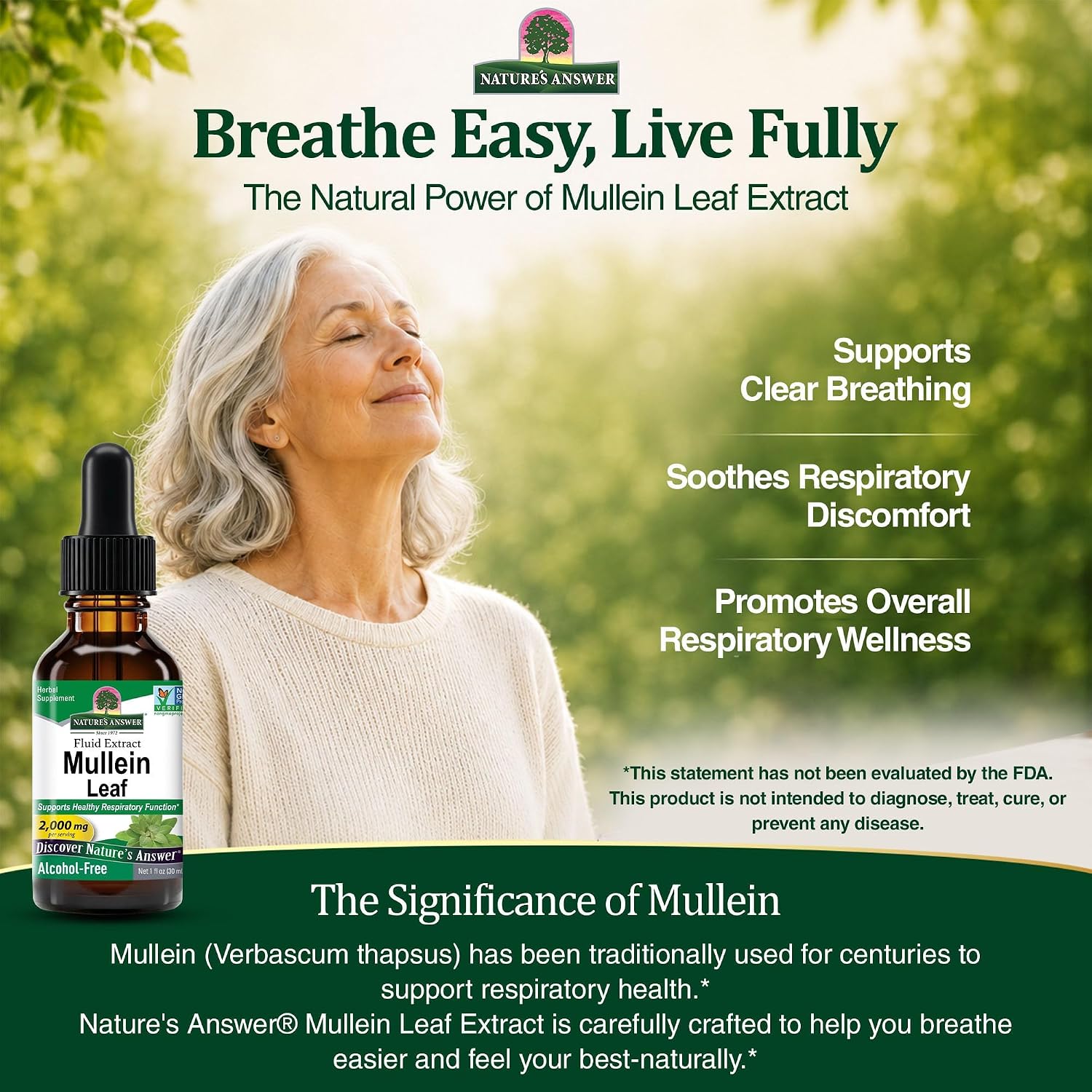 Nature's Answer Mullein Leaf | Herbal Supplement | Supports Healthy Respiratory Function & Healthy Mucous Membranes | Non-GMO & Kosher | Gluten-Free & Alcohol-Free 1oz - Image 6