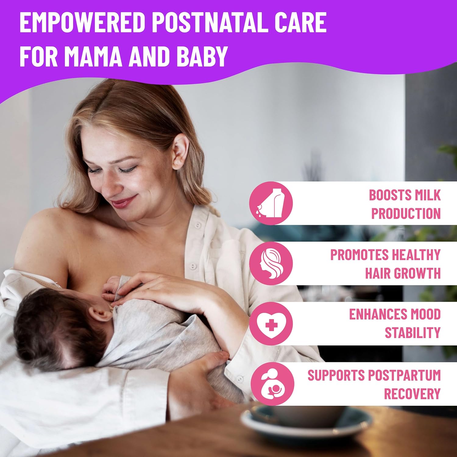 Postnatal Vitamins for Women – Breastfeeding & Postpartum Multivitamin | For nursing moms: supports postpartum recovery, energy, hair regrowth & milk supply, methylated folate, no biotin, vegan - Image 7