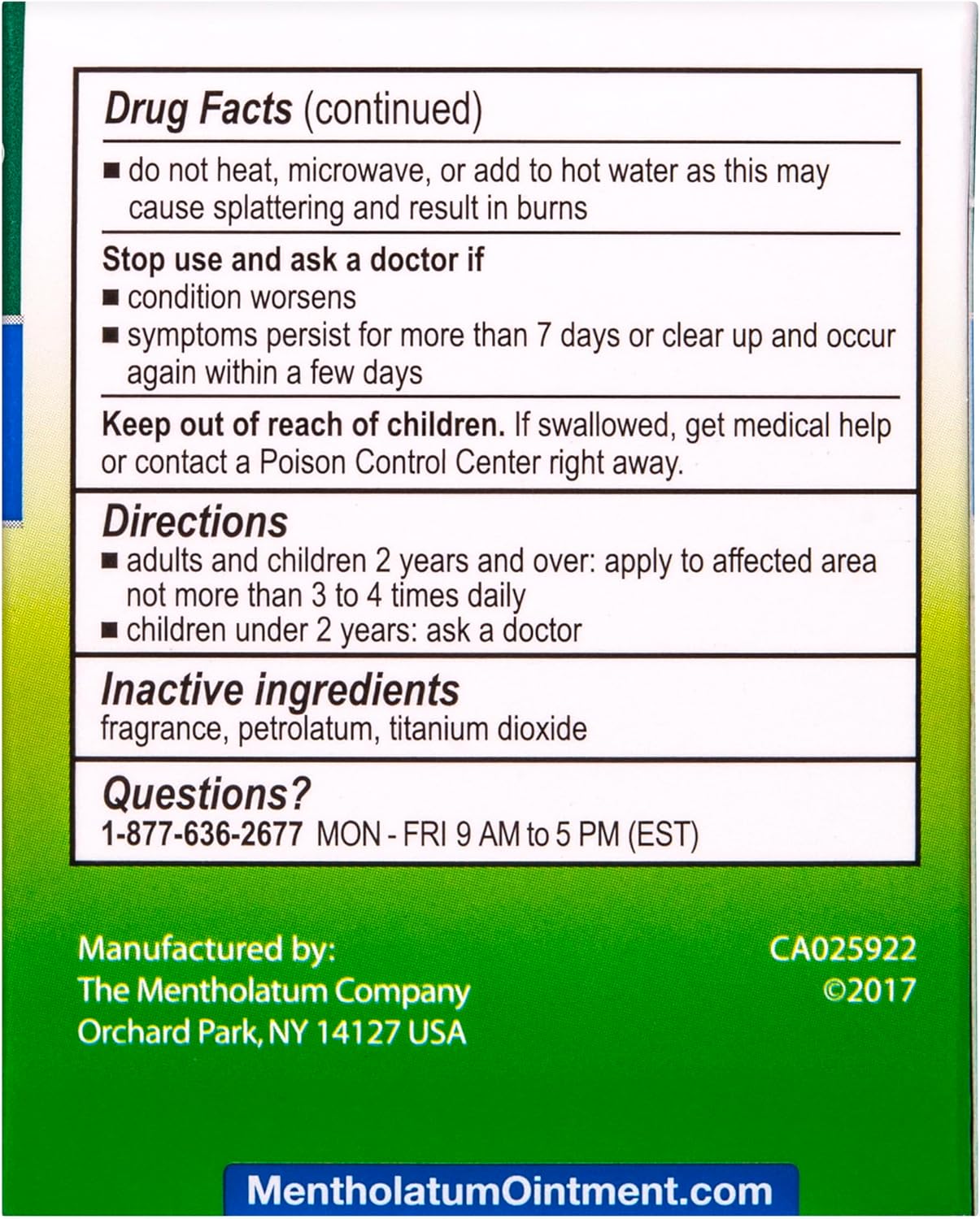 Mentholatum Original Vapor Chest Rub, Topical Analgesic Ointment, Vapors Soothe Nasal Passages & Relieve Chest and Muscle Aches Due To Cold & Cough, All-Natural Medicated Ingredients, 3.0 oz - Image 2