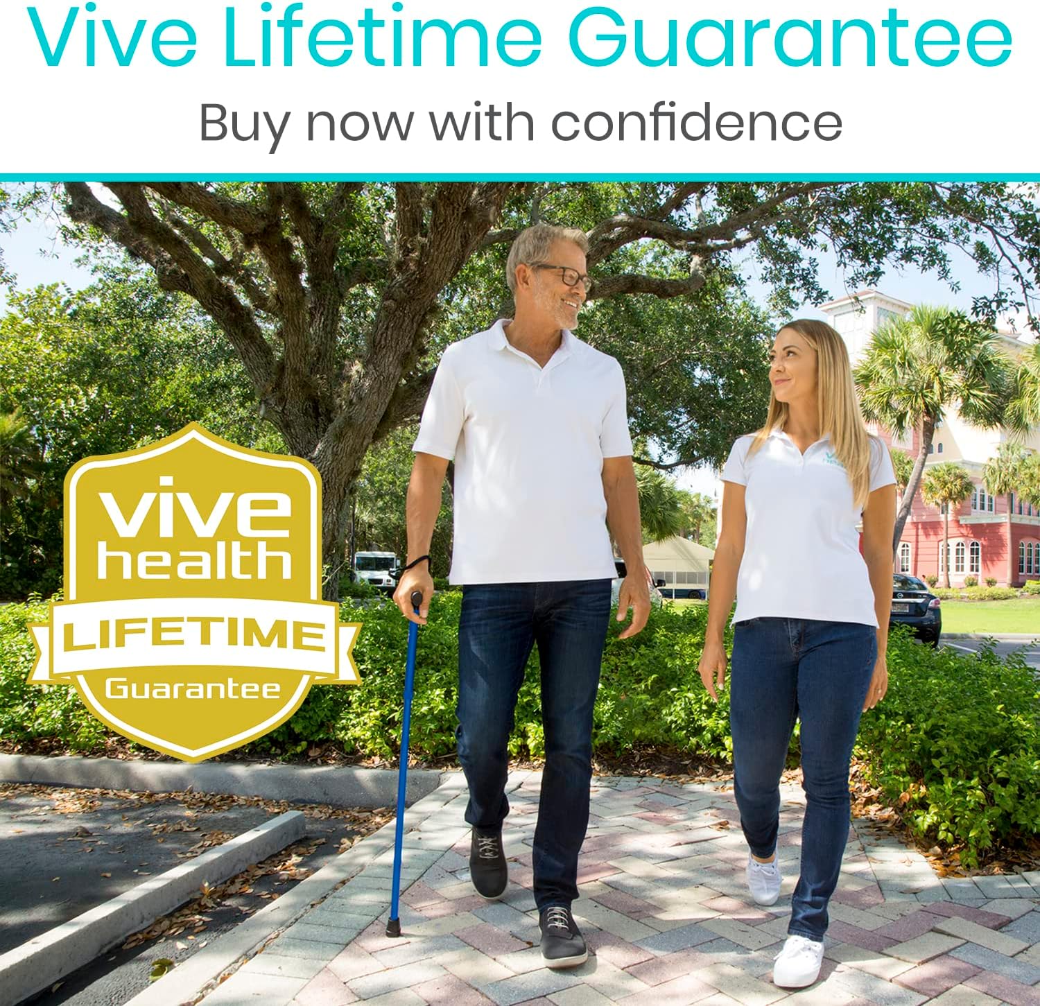 Vive Folding Cane - Foldable Walking Cane for Men, Women - Fold-up | Collapsible, Lightweight, Adjustable, Portable Hand Walking Stick - Balancing Mobility Aid - Sleek, Comfortable - Image 8