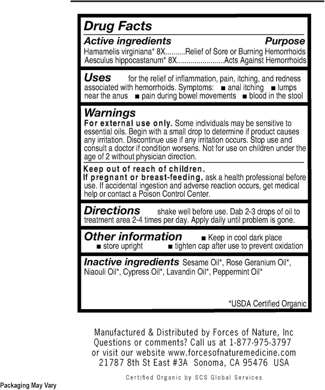 Forces of Nature Hemorrhoid Control Extra Strength (5ml) + Fissure Control (11ml) | Virtual Bundle - Image 3