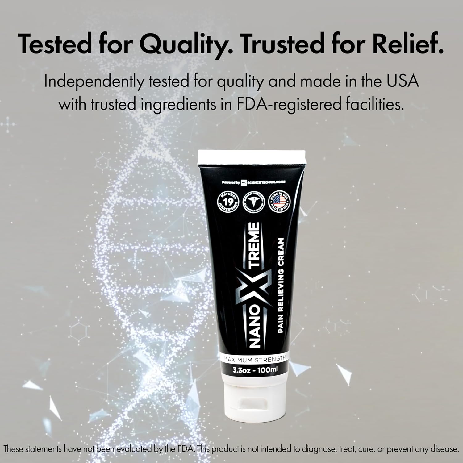 NANOXTREME Pain Relief Cream, 3.3oz Tube | Fast-Acting Topical for Muscle, Joint & Nerve, Deep-Absorbing, Long-Lasting Formula, Natural Ingredients, Cooling, USA Made - Image 8