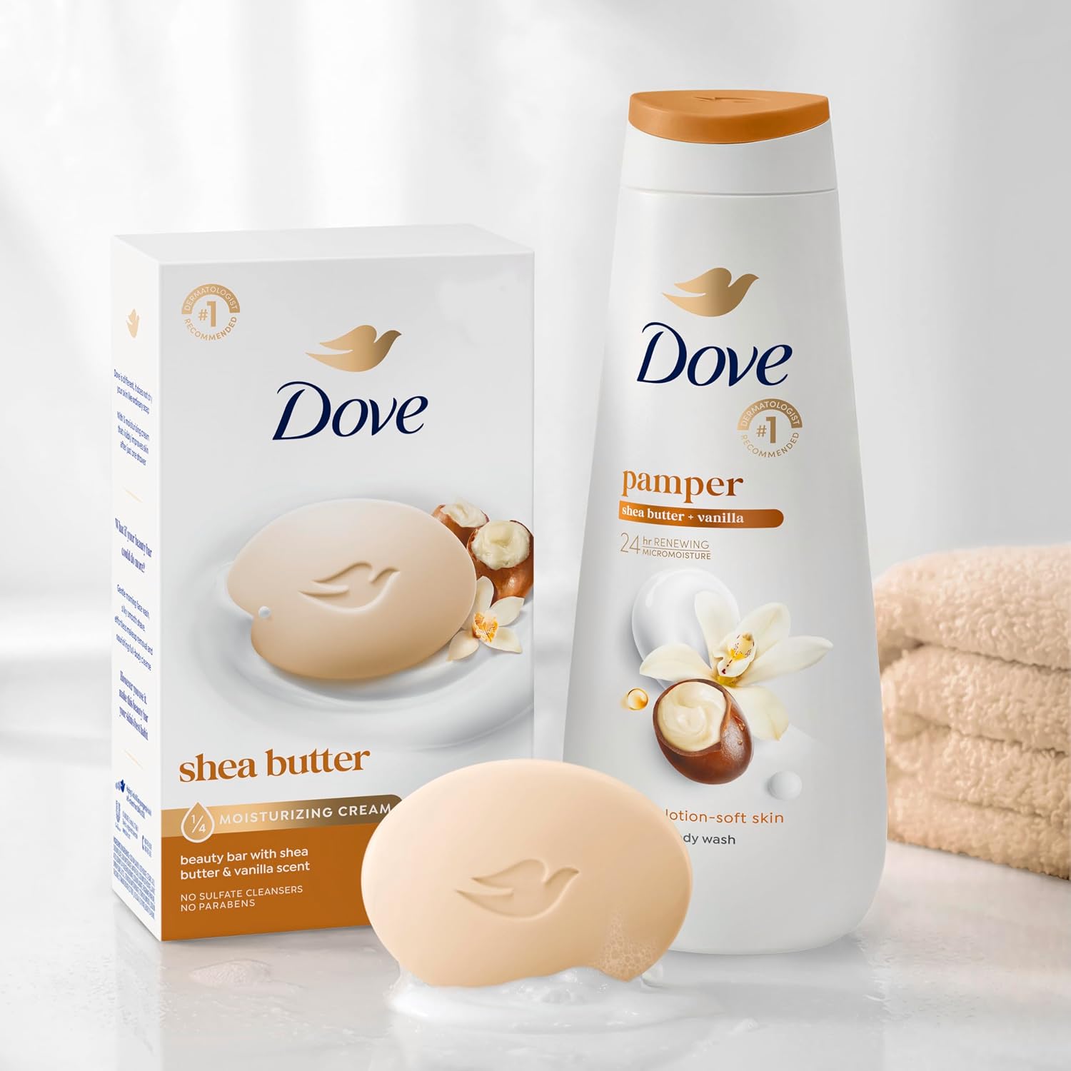 Dove Beauty Bar Soap 8 Bars Shea Butter, for Nourished, Radiant Skin, Enriches Skin 3.75 oz | Moisturizing beauty bar with ¼ moisturizing cream and shea butter for soft, radiant skin - Image 9