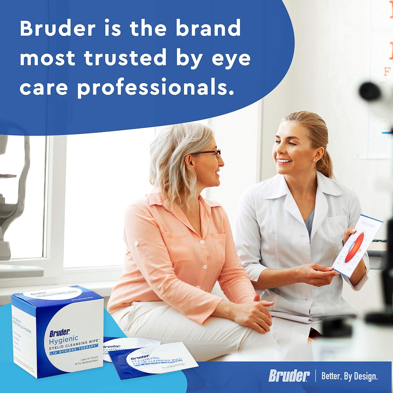 Bruder Hygienic Eyelid Cleansing Wipes | Rinse-Free Exfoliating Wipes Remove Excess Oil and Debris from Eyelids & Lashes | Remove Make Up & Oil l Eye Care l Eye Cleanse l Non-Allergenic l 30 Count Box - Image 5