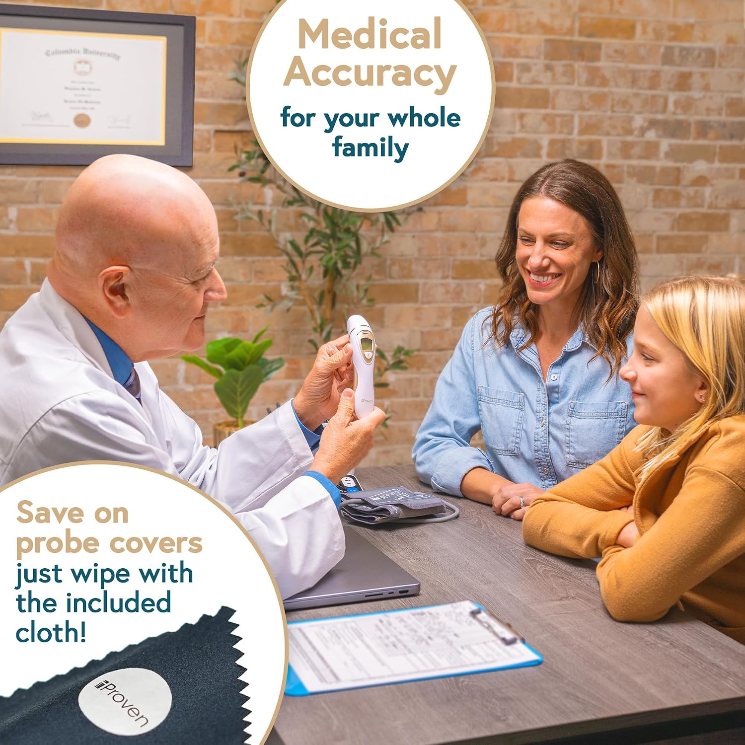 iProven Ear Thermometer with Non-Touch Forehead Function, Superior Accuracy | For Adults, Kids & Babies, Pro Series Premium Digital Thermometer, for Adults and All Ages - Image 5