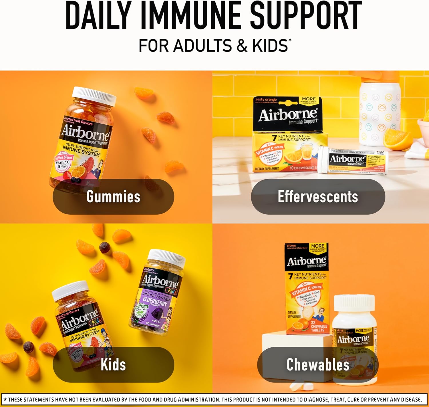 Airborne Very Berry Chewable Tablets, 116ct | Immune Support Supplement with 1000mg Vitamin C + Vitamins A, D, E, Zinc,Selenium, & Manganese | Herbal Blend | Gluten Free | Antioxidants Vitamins A, D & E + Zinc, Selenium, and Manganese, Herbal Blend, Multivitamin Supplements, Immune Health, Tasty - Image 8