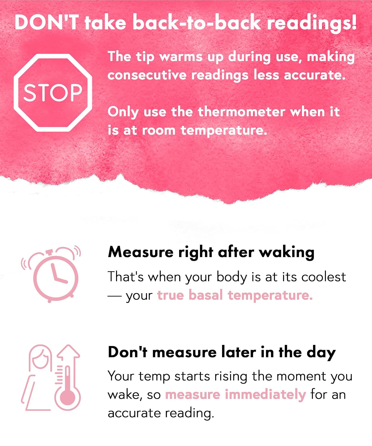 iProven Rechargeable Basal Body Thermometer, 0.01° Precision, Silent Buzz | Accurate 70-Sec Readings, Backlit Display, Last Memory Recall, BBT Thermometer for Natural Ovulation Tracking - Image 8