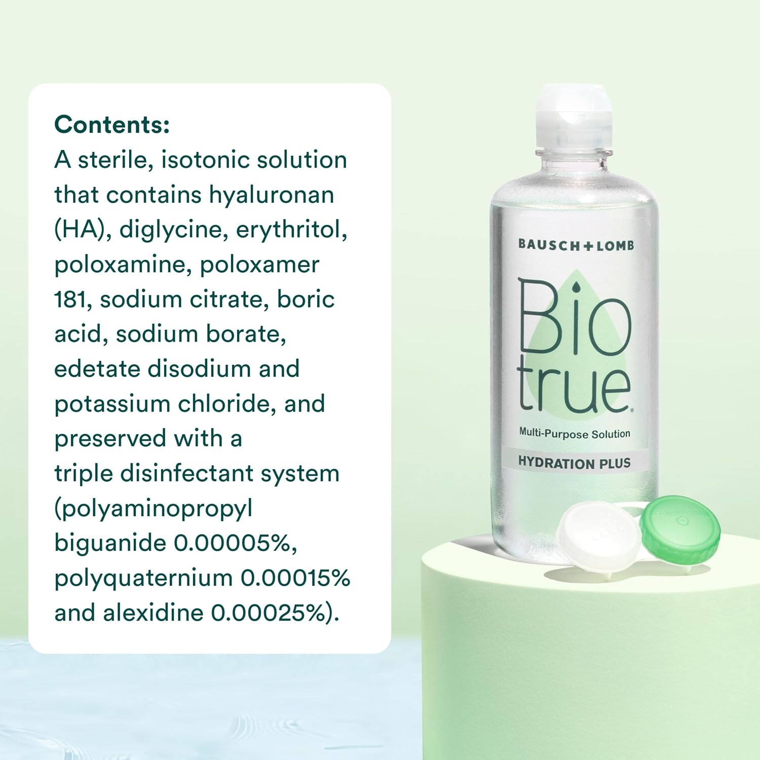 Biotrue Hydration Plus Multi-Purpose Contact Lens Solution, 10 oz 2 Pack | Includes 2 x 10 oz bottles + lens cases, hyaluronic acid formula, cleans, disinfects, all-day comfort - Image 6