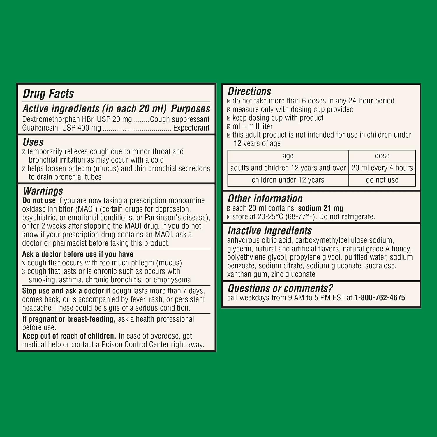 Robitussin DM Maximum Strength Cough Medicine, 8 fl oz, 2 Pack | Made with Real Honey for Flavor, Adult Cough Suppressant and Expectorant, Cough Plus Chest Congestion - Image 9