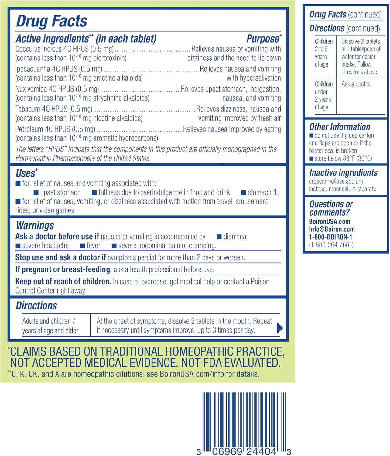 Boiron NauseaCalm Relief for Upset Stomach, Nausea, and Vomiting Due to Stomach Flu, Overindulgence, or Motion Sickness - Non-Drowsy - 60 Count - Image 7