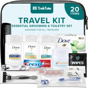 20-Piece Unisex Travel Toiletry Kit...