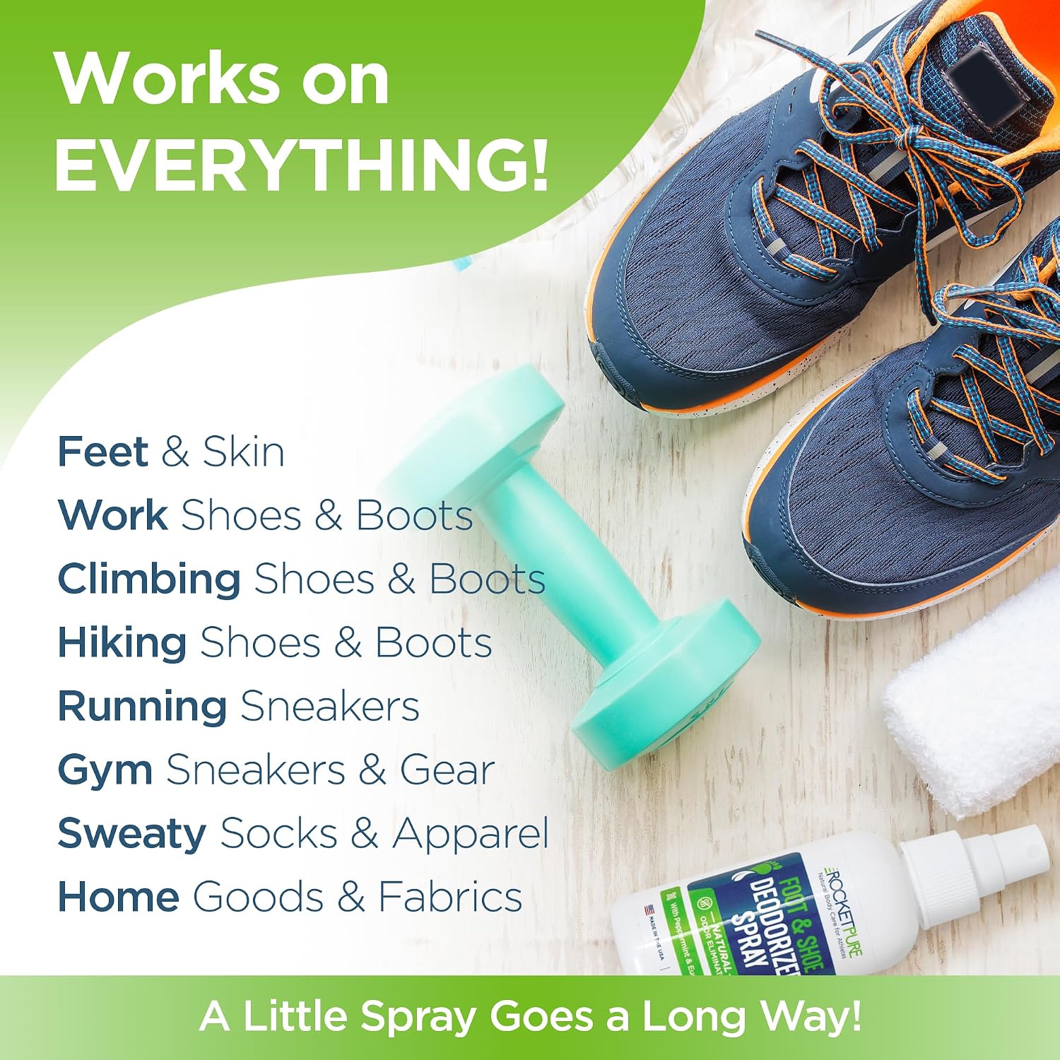 Rocket Pure Natural Foot and Shoe Deodorizer Spray, Mint, 4 fl oz, 1-Pack | Deodorant and odor eliminator for smelly feet, smell remover, formulated with essential oils, paraben-free, made in the USA - Image 6