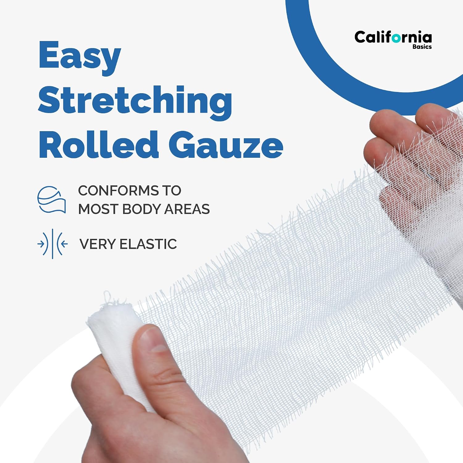 California Basics 24-Pack Gauze Bandage Roll with Tape, 4 Inches x 4 Yards - Soft, Stretchable & Breathable Wrap for Wound Care, First Aid & Medical Supplies - White - Image 5