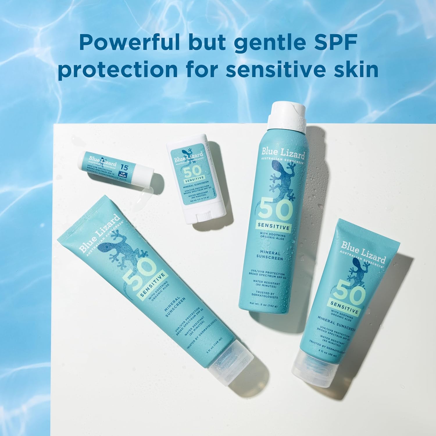 Blue Lizard Sensitive Mineral SPF 50 Sunscreen Lotion, 100% Mineral Sunscreen, UVA/UVB Protection, Infused with organic Aloe Vera, Soothes and Hydrates, 5 fl oz - Image 9