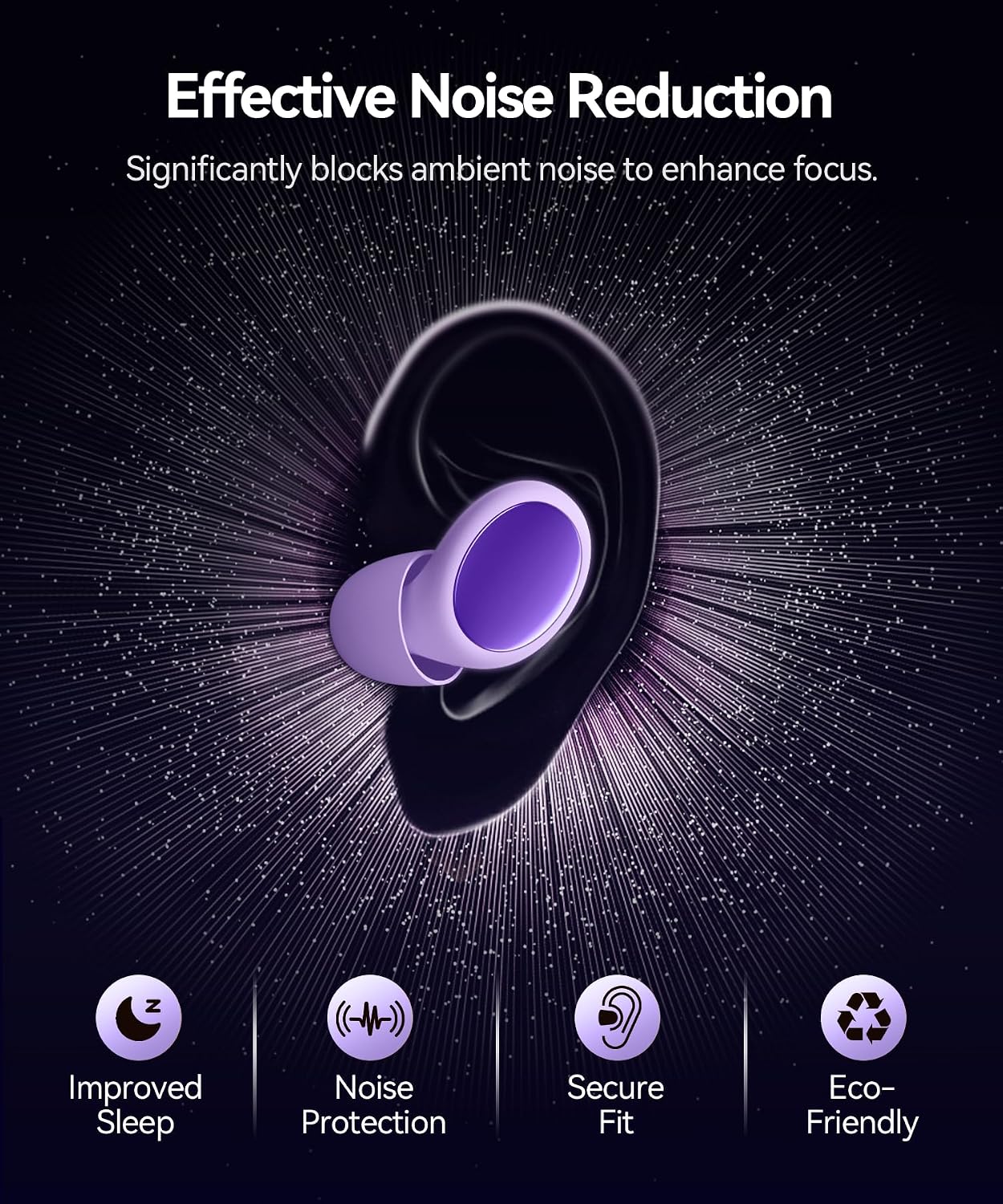 45dB Ear Plugs for Sleeping Noise Cancelling Ear Plugs for Noise Reduction & Snoring, Concerts, Earplugs for Sleep,Sider Sleepers Airplane, Silicone Earplugs Reusable Concert Ear Plug - Image 2