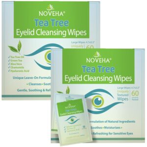 NOVEHA 120Pcs Tea Tree Oil Eyelid &...