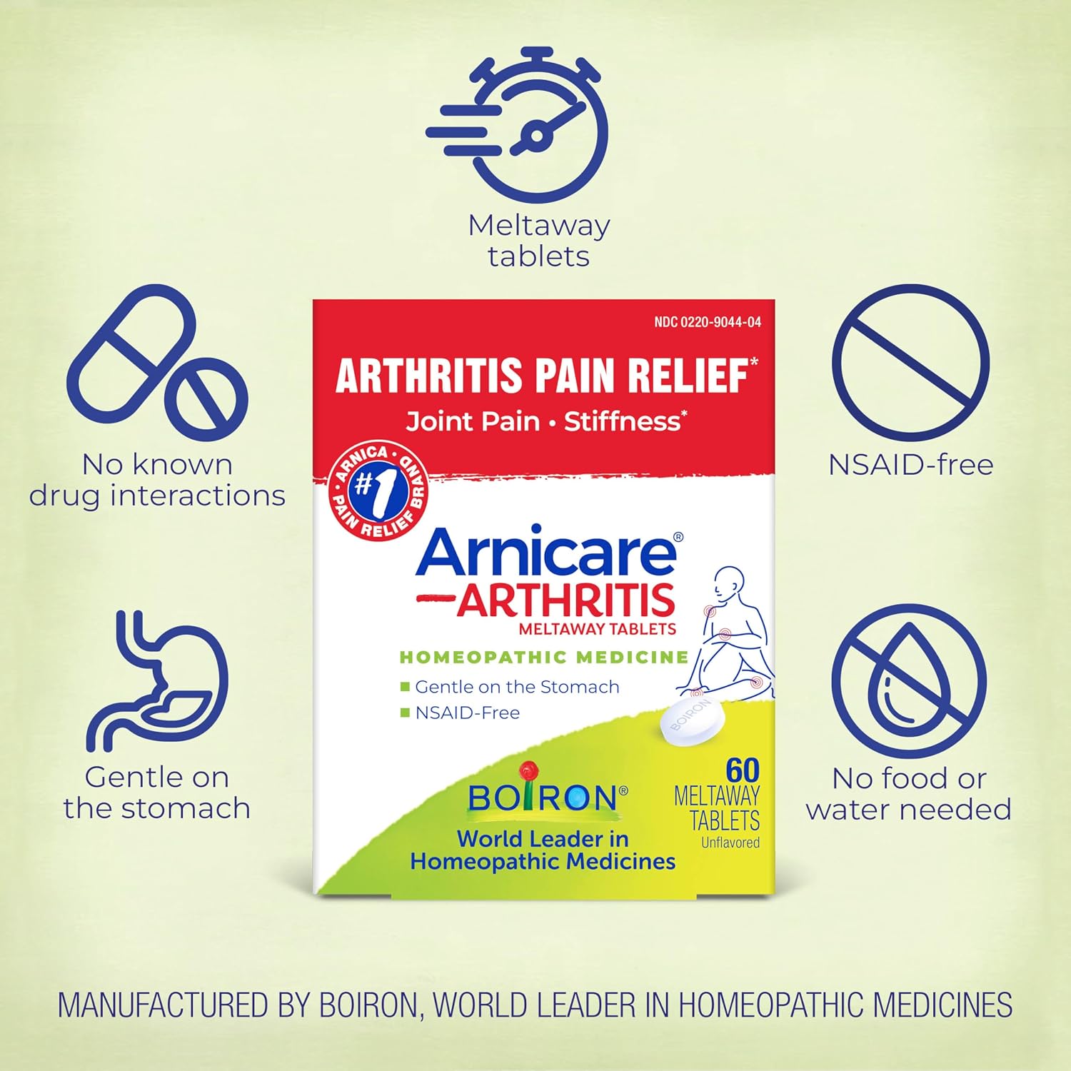 Boiron Arnicare Arthritis Tablets for Arthritis Pain Relief, Joint Soreness, and Rheumatic Pain - 60 Count - Image 3