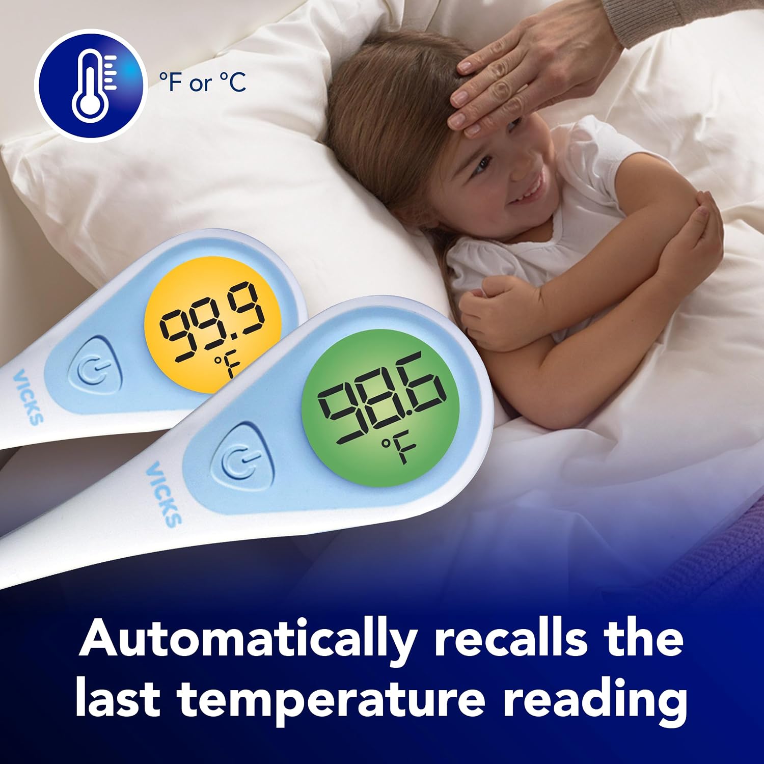 Vicks SpeedRead Digital Thermometer for Baby, Kids & Adults | Color-Coded Readings in 8 seconds, Oral, Baby Rectal Thermometer or Under The Arm, Water Resistant - Image 8