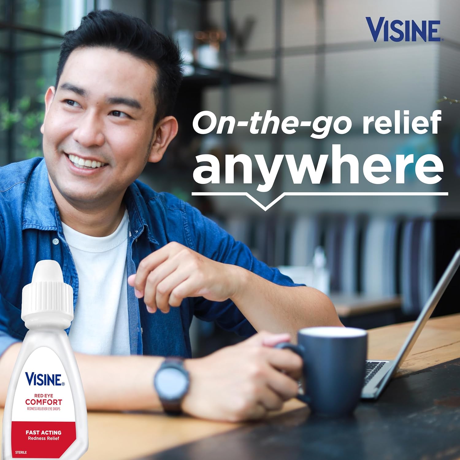 Visine Red Eye Comfort Redness Relief Eye Drops, 0.5 fl. oz | Works Fast, Immediate & Essential Relief, Refreshing Feel, For Minor Irritations & Computer Use - Image 5