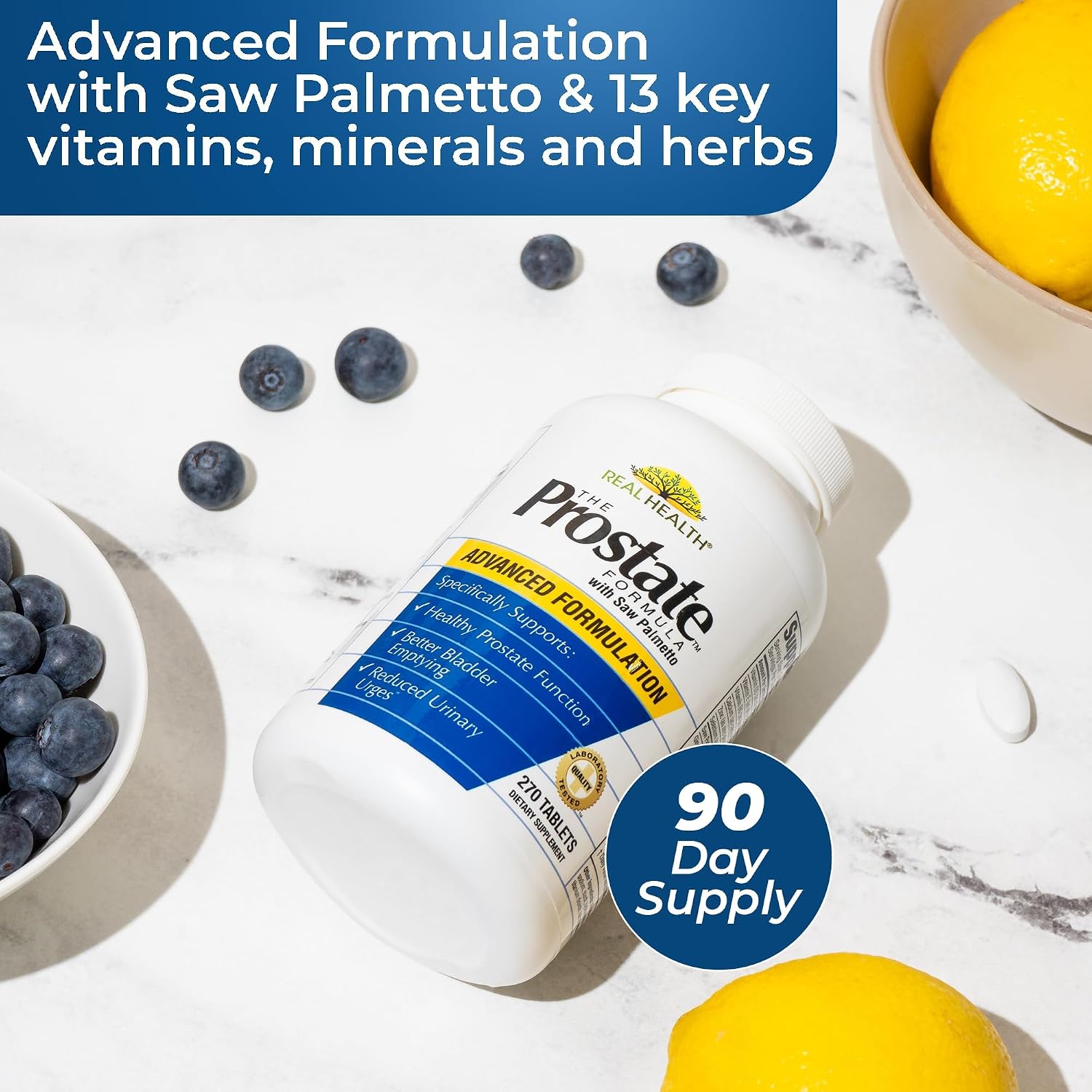 Real Health The Prostate Formula, Pomegranate, Zinc, Pumpkin - 270 Count | Advanced Prostate Health Supplements for Men, Saw Palmetto Formula for Healthy Bladder and Urinary Support - Image 2