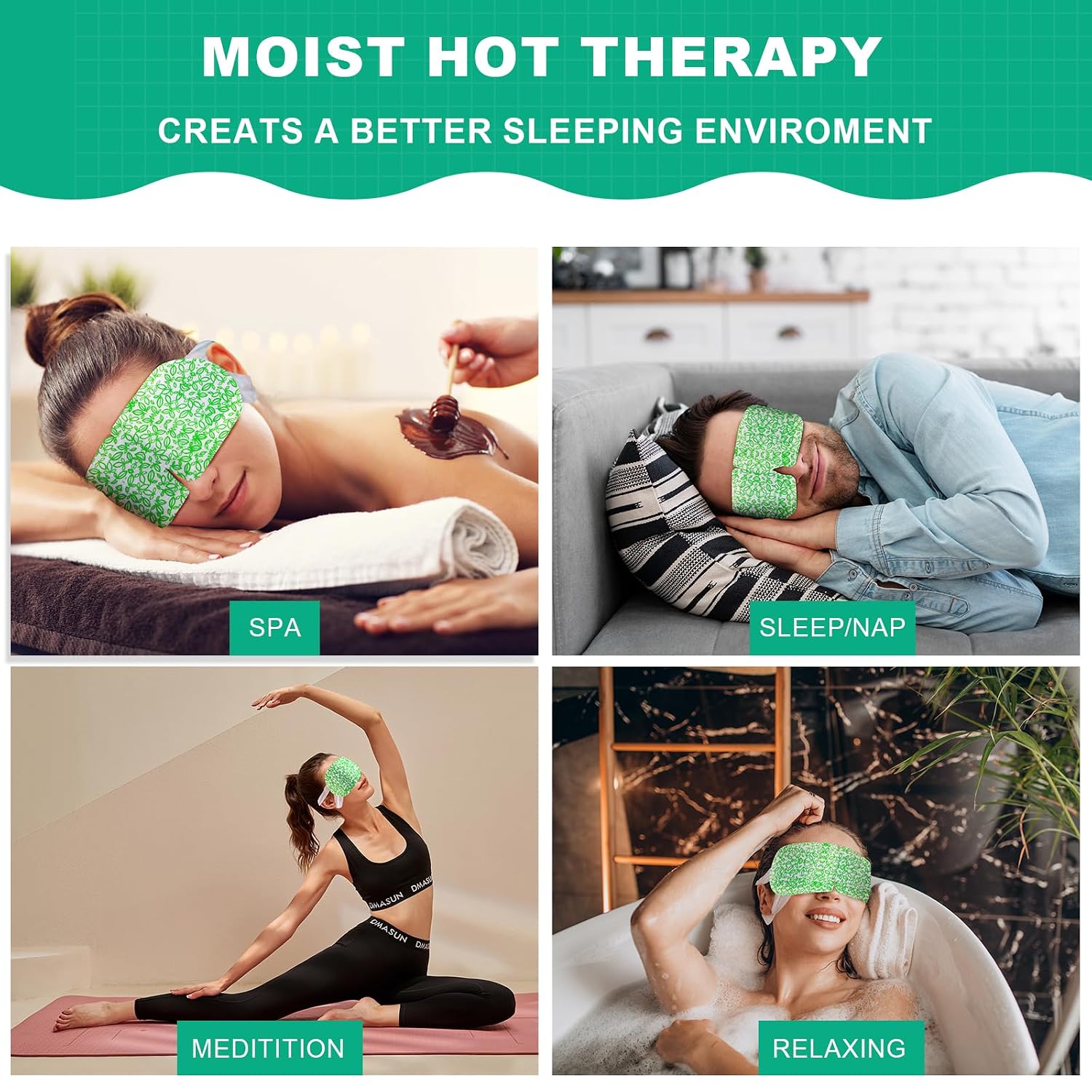 16 Packs Steam Eye Mask,Warm Eye Compress for Dry Eyes Sleep Mask,Hot Auto Heated Eye Masks Relaxing Items for Women Moist Heat for Eyes Soothing Eye Fatigue,Disposable EyeMask for SPA Essentials - Image 7