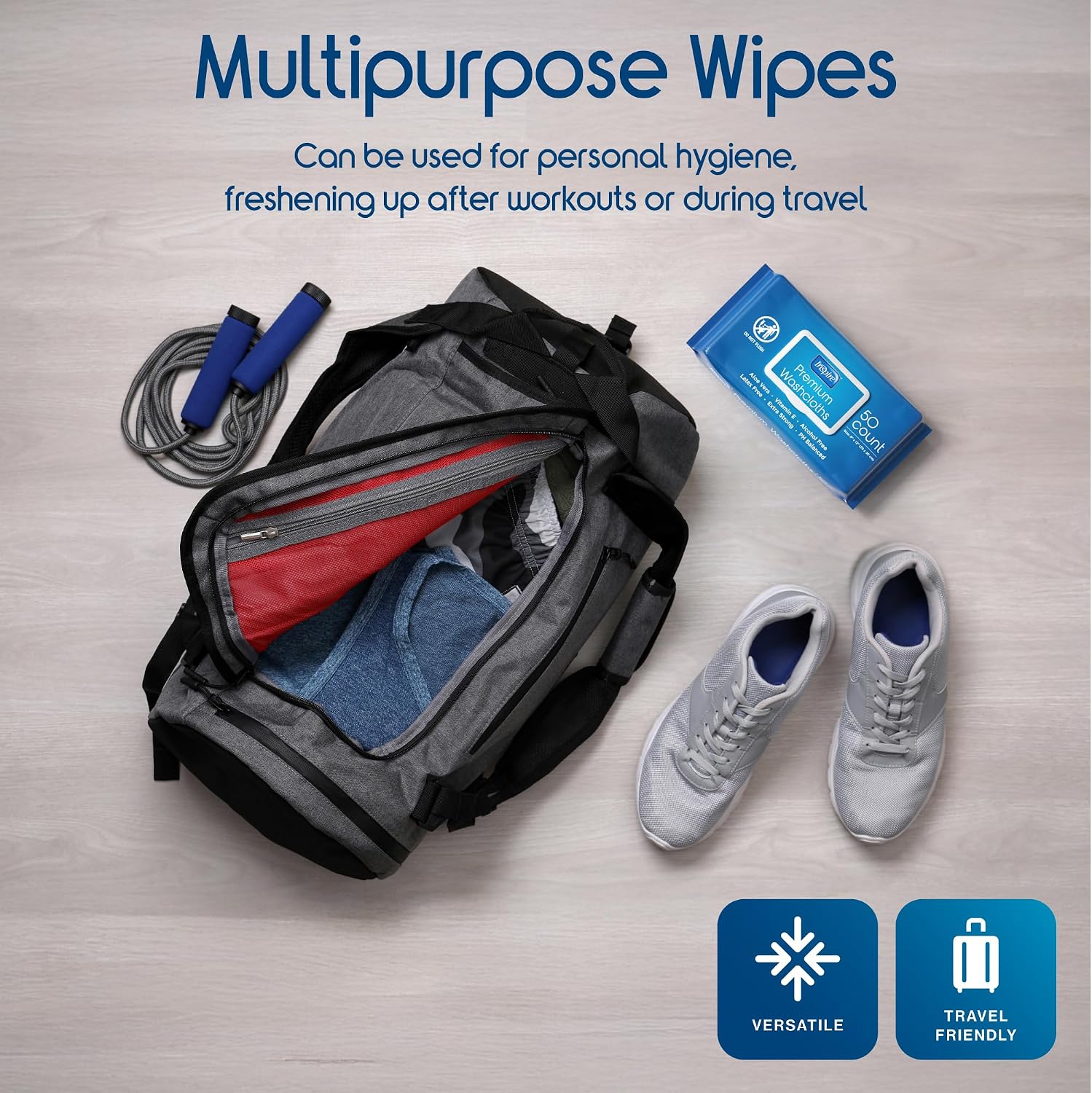 Inspire Adult Wet Wipes, Wash Cloths | Adult Wipes for Incontinence & Cleansing for Elderly, 8"x12" Count 12 packs of 50 - Image 7