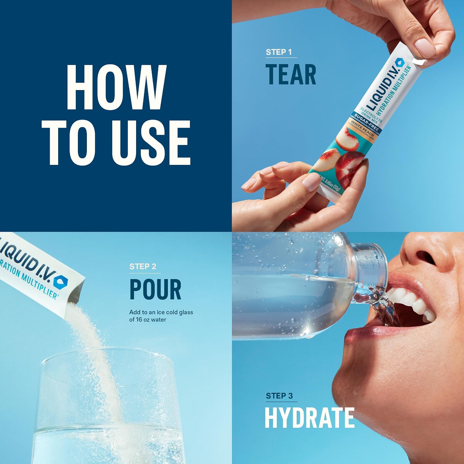 Liquid I.V. Sugar Free Hydration Electrolytes, Variety Pack, 16 Count | Scientifically Formulated | Clinically Proven Hydration | Zero Sugar | No Artificial Sweeteners | Non-GMO | Powder Drink Mix - Image 4