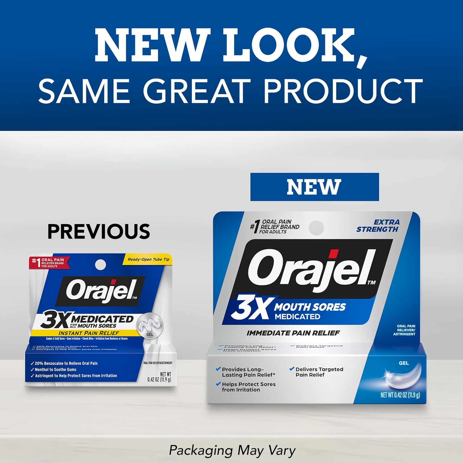 Orajel 3X Mouth Sores Medicated Pain Relief Gel, Extra Strength, 0.42 Oz | Immediate Pain Relief, Long-Lasting, Protects Mouth Sores from Irritation, #1 Oral Pain Relief Brand - Image 2