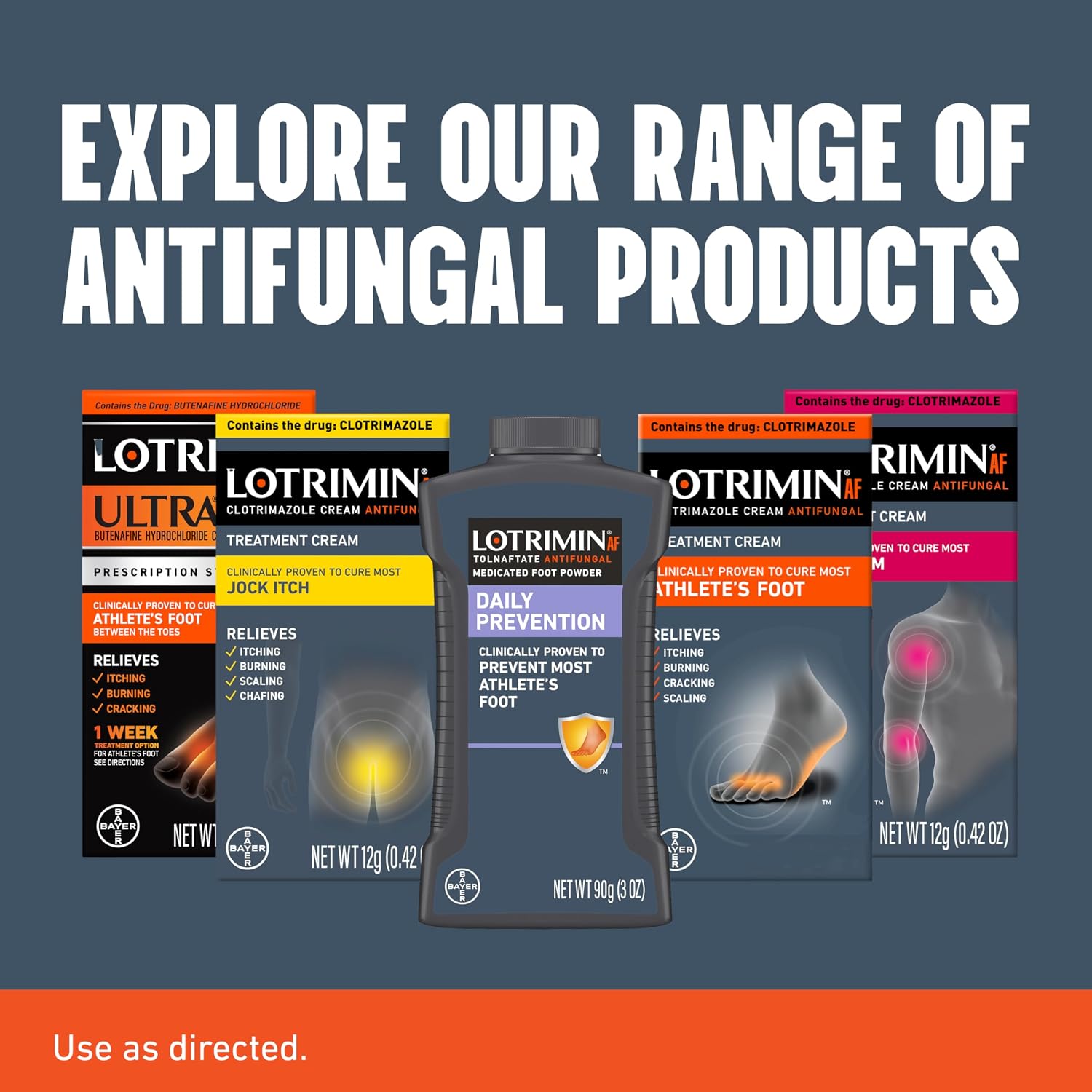 Lotrimin® AF Cream, Athlete's Foot 1% Clotrimazole Antifungal Cream Treatment, Clinically Proven Effective, 1.1 Ounce (New Look) - Image 11