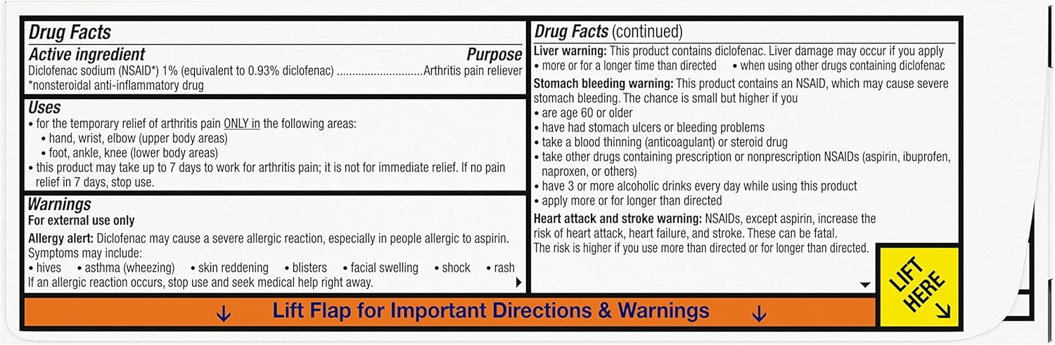 Voltaren Arthritis Pain Gel, Diclofenac Pain Relief Cream, 100 g, 2 Pack | Prescription Strength Topical Arthritis Pain Relief with Diclofenac, Targets Inflammation, Improves Mobility, Easy Open Cap - Image 14