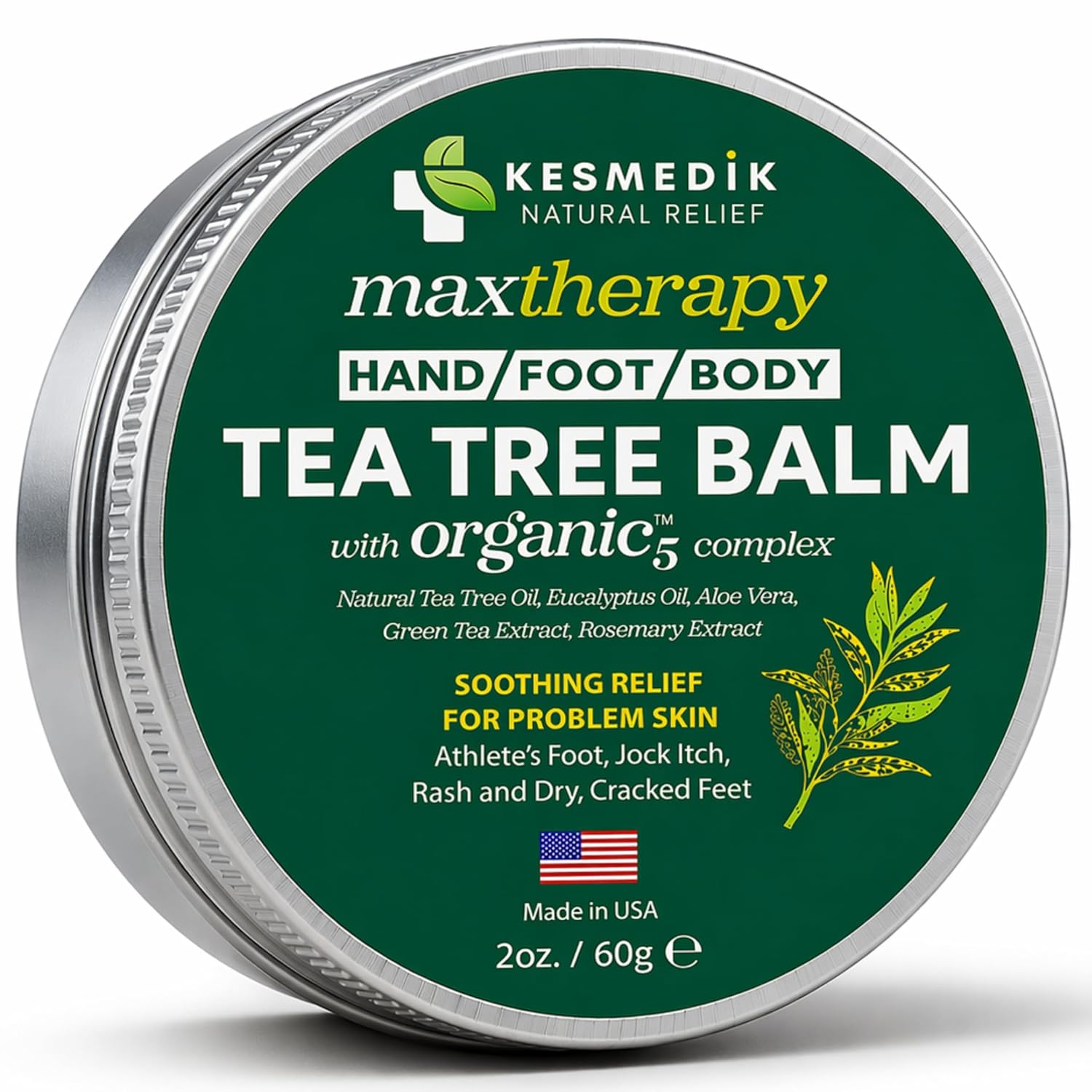 KESMEDIK Tea Tree Oil Balm for Skin, Soothes Itching, Rashes & Dry Skin, Antifungal Defense for Athlete’s Foot, Jock Itch, Chafing, Bug Bites & Eczema, Natural, Effective & Safe for All Ages - Image 8