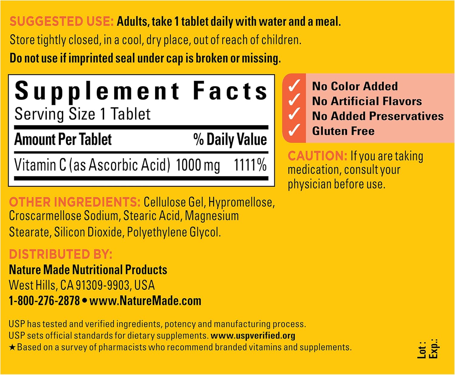 Nature Made Extra Strength Vitamin C 1000 mg Tablets, 100 Count | Adult Vitamin C Tablets for Immune Support and Antioxidant Support, 100 Day Supply - Image 7