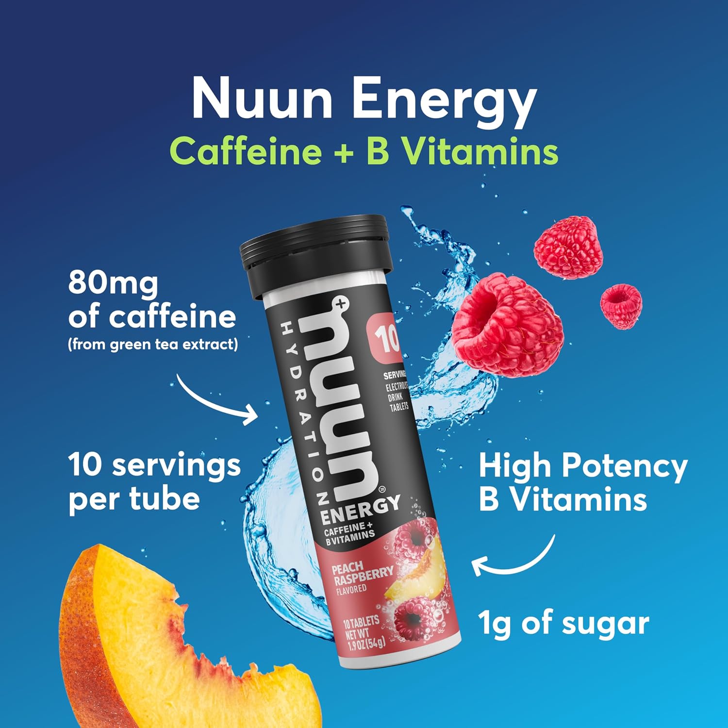 Nuun Energy Caffeine + B Vitamins, Electrolyte Hydration Tablets with Caffeine from Green Tea Extract, Magnesium & 4 Other Electrolytes, Gluten Free, Vegan, Mixed Flavors, 4 Pack (40 Servings Total) | 40 Servings with Caffeine from Green Tea Extract, Magnesium & 4 Other Electrolytes, Gluten Free, Vegan - Image 2